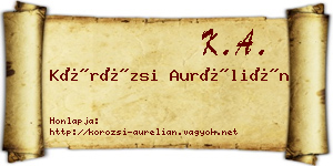 Körözsi Aurélián névjegykártya